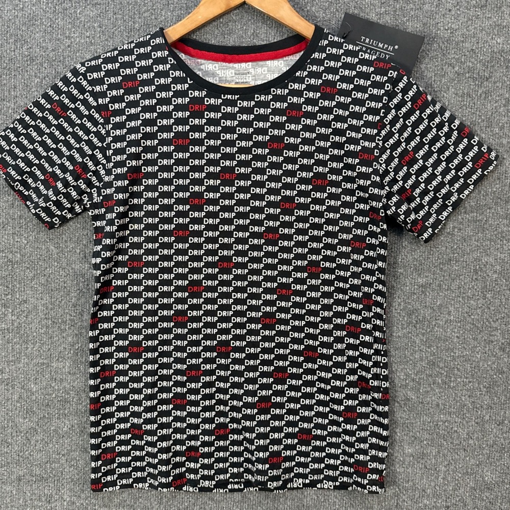 Triumph Over Tragedy Shirt Big Boy 14 Extra Large Black White Red DRIP